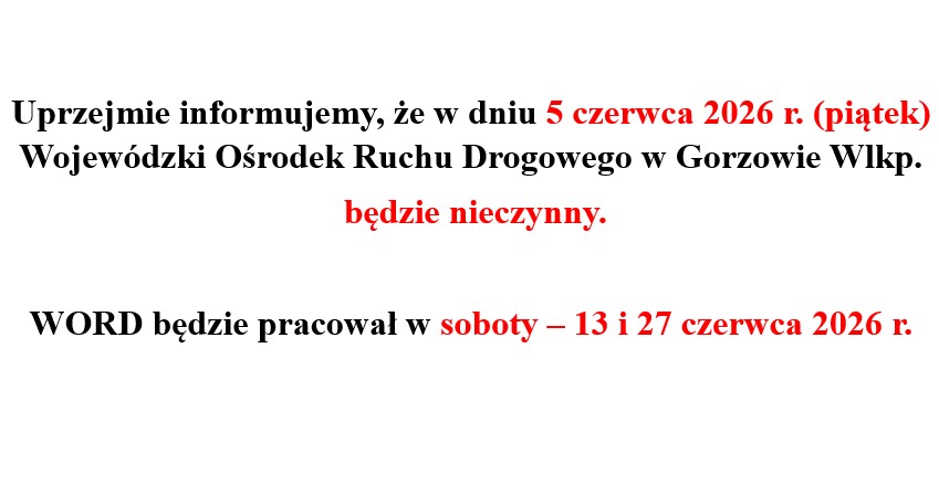 Informacja o pracy w dniu 5 czerwca 2026 roku