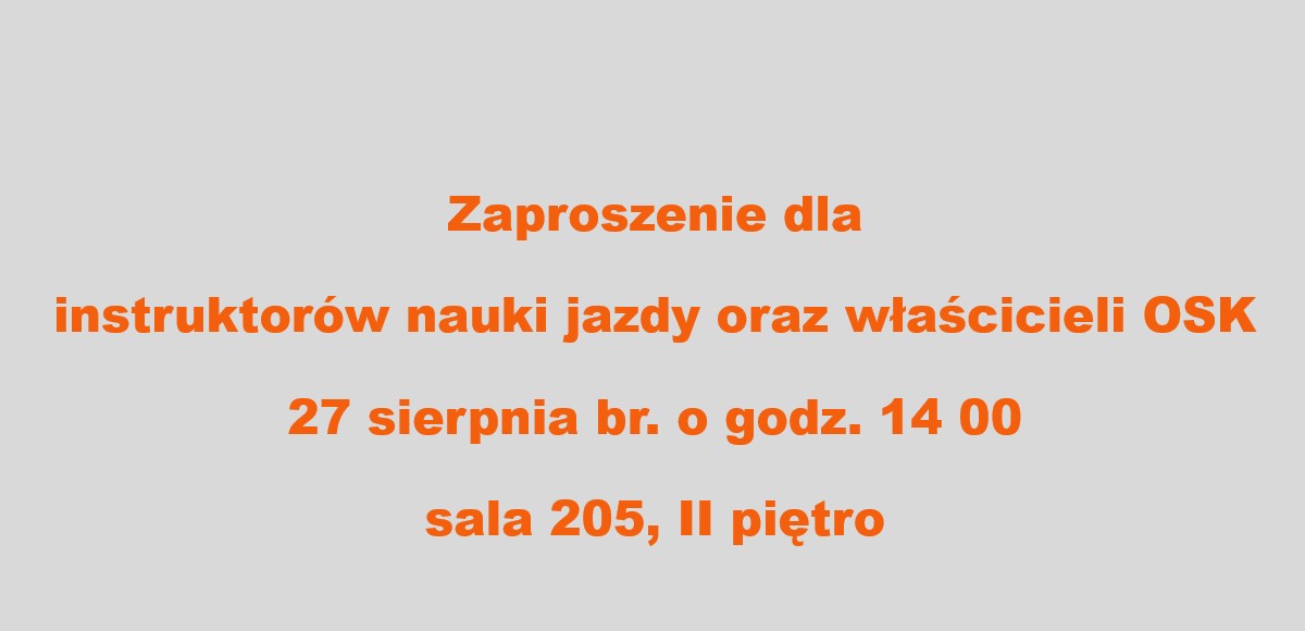 Zaproszenie dla instruktorów